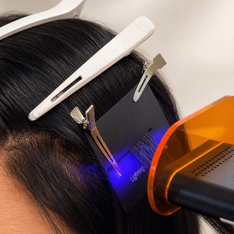 V-Light strand being bonded with the method’s precision light tool